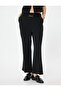 Culotte Fabric Trousers with Metal Accessory Detail and Pockets - 8