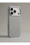 iPhone 17 Pro Gray Velvet Textured Metal Button Magsafe Compatible Velvet Phone Case Stylish Impact Protection