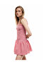 Gipeli Skinny Fit Sleeveless Crew Neck A-Line Ruffle Gingham Mini Dress - 2