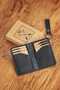 Genuine Leather Upright Card Holder / Black / Keychain Gift