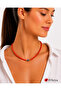 Dd549 Yavruağzı Crystal Evil Eye Beaded Necklace