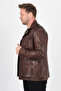 Harrison Genuine Leather Men's Wax Brown Safari Leather Jacket - 4
