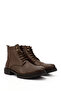 Men's Brown Antique Zippered Genuine Leather Boots - 2