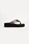 Women's Black Bullet Color Platform Flip Flops Beach Slippers Flip Flops - 3
