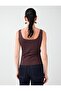 Bitter Brown U-Neck Slim Fit Knitted Tank Top - 5