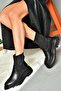 R312100609 Black Thick Soled Women's Boots - 4