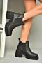 T996220009 Black Thick Heeled Women's Boots