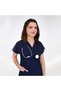 Unisex Women Men Navy Blue Color Soft Lycra Suit Nurse Doctor Hospital Uniform - 6