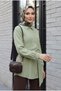 Waist-Tied Crinkle Tunic - Water Green