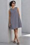 Gray Zero Sleeve Casual Linen Dress Mg1831