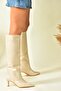 Beige Short Heeled Women's Boots L882870409 - 3