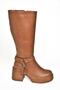 T996224009 women's thick heeled boots in tan - 8
