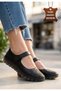 Women's Ballerina Shoes Black Leather Sina