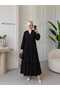 Women's Buttoned Modal Fabric Flowy Long Dress - 5