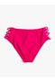 High Waist Bikini Bottom with Window Detail and Piping - 7