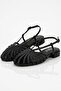 Somex Women's Shiny Leather Hellenistic Design Interlocking Strap Flat Sole Round Toe Flexible Sides and Front Window Detail Casual Comfortable Stylish Sandals 1 cm - 8