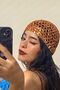 Women's Knitted Beanie Hat Boho Bloom Orange – Handmade Look Summer Bohemian Accessory - 2
