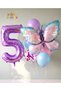 Blue Pink Butterfly 5 Years Old Purple Number Balloon Set Butterfly Concept Birthday Balloon Set