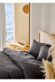 Premium Tencel King Size Satin Duvet Cover Set Anthracite (240X220 cm) - 5