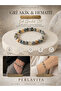 Gray Agate and Hematite Charm Bracelet - Natural Stone Bracelet for Luck and Elegance