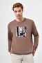 Men's Brown Trend Crew Neck Sweat-Shirt - 2