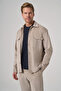 Men's Stone Trend Double Pocket Velvet Shirt Jacket - 2