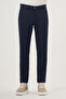 Men's Navy Blue Summer Cotton Side Pocket Slim Fit Chino Pants