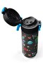 Kids Dark Gray Red Space Patterned Steel Thermos with Straw and Direct Drinking 500 ml 31916 - 3