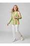 Girls' colorful striped logo detailed blazer jacket - 3