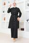 Waist Lace Ribbed Suit Black 19212