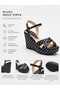 Polka Dot Wedge Heeled Cross-Strapped Women's Shoes -520 - 2