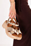 Genuine Leather Platform Heeled Sandals Pkr.64004 Gold - 4