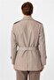 Beige slim straight coat - 6