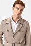 Beige slim straight coat - 4