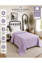 Vanilla Soft Single 100% Cotton Lilac Pique Bedspread 160 X 220 Bedspreed