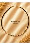 Black, Colorful Beaded Necklace 41+4cm Acr9867 - 2