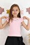 Girl's T-Shirt with Belt and Chain Accessory, Ages 9-14, Pink - 3