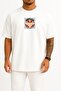 Oversized Johnny Bravo Gym Salonu Chest Printed Unisex T-Shirt
