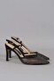 Select 609 stone detail satin heel shoe (10cm) black satin - 3