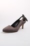 Drop Gray Color Suede Women's Low Heeled Shoes - 7