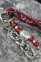 Le Cœur Assemblé —Burgundy Silver Heart Charm Set - Bag Ornament - Bag Charm - 3