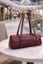 Wine Gold Ring Detailed Women's Ring Shoulder Bag |   Wine T8314 - 3