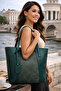 Green Textured Panel Shoulder Bag |   Green Mt1589
