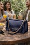 Blue Patent Leather Chain Detail Women's Shoulder Bag |   Blue Mt1451 - 4