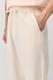 Lace-up baggy fit linen pants natural - 5