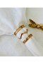 Stainless Golden Rose Colored Minimal Combination 3-Piece Ring Set - 4