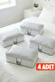 Set of 4 - Large Size Under-Bed & Under-Sofa Storage Bags with White Striped Windows & Sweater Clothing Storage Bag