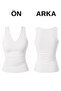 Women's Double Layer Lycra Undershirt Triple Set (95% Cotton) (Stone Color, White, Gray Melange) - 2