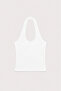 Halter Neck Basic Plain Stretchy Fabric Bluz - 4