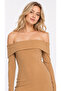Light Brown Madonna Collar Slim Fit Camisole Mini Dress - 2